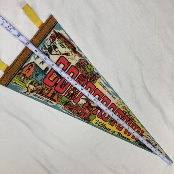 Rare VINTAGE BASEBALL Hall Of Fame COOPERSTOWN Village Of Museum FELT PENNANT 25 - Picture 2 of 12